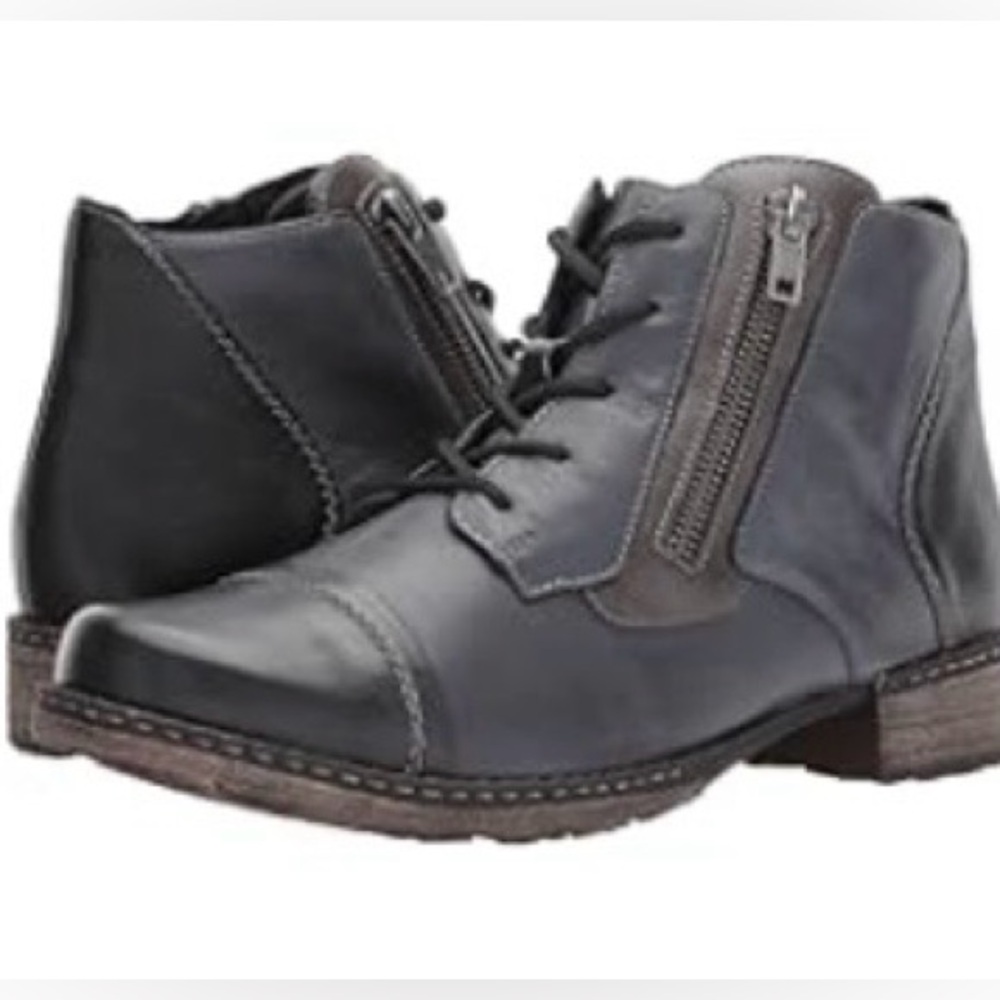 USED Rieker Ankle Boot- D4378 Chandra 78- Black/Lake/Graphite- Size 41 (9.5).-